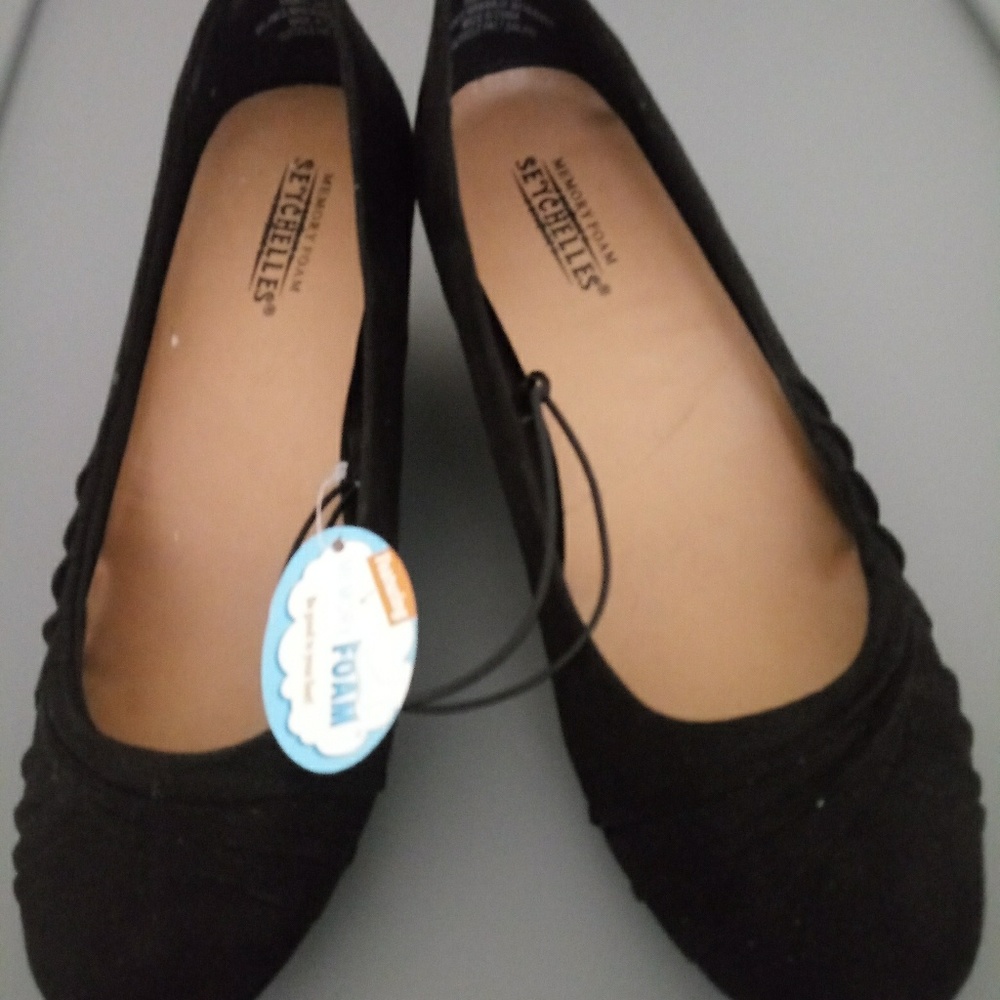 BLACK SEYCHELLES WEDGES 7.5
